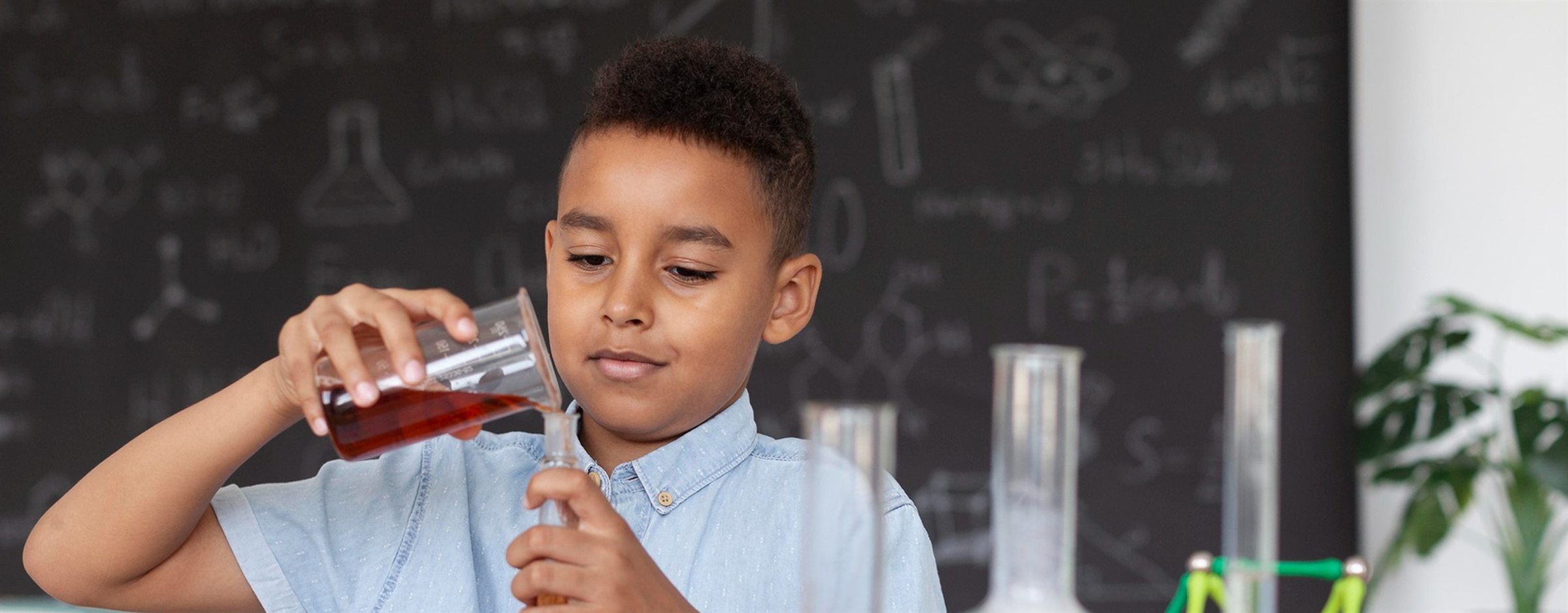 A student at the Center running a laboratory experiment